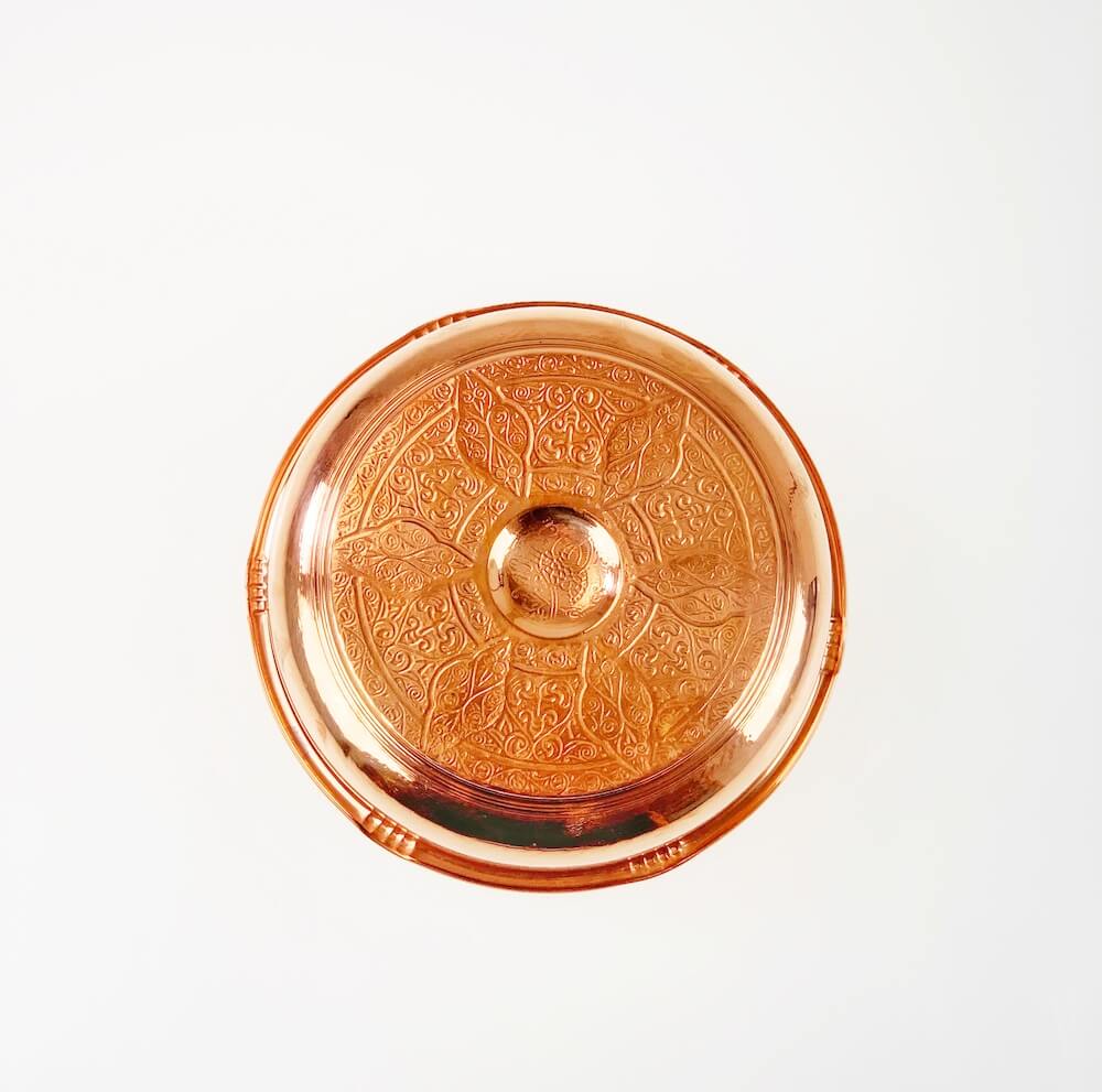 Hamamschale aus Kupfer Kreismuster ca 20 cm Ø Kupferschale Deko 320 g • ca 