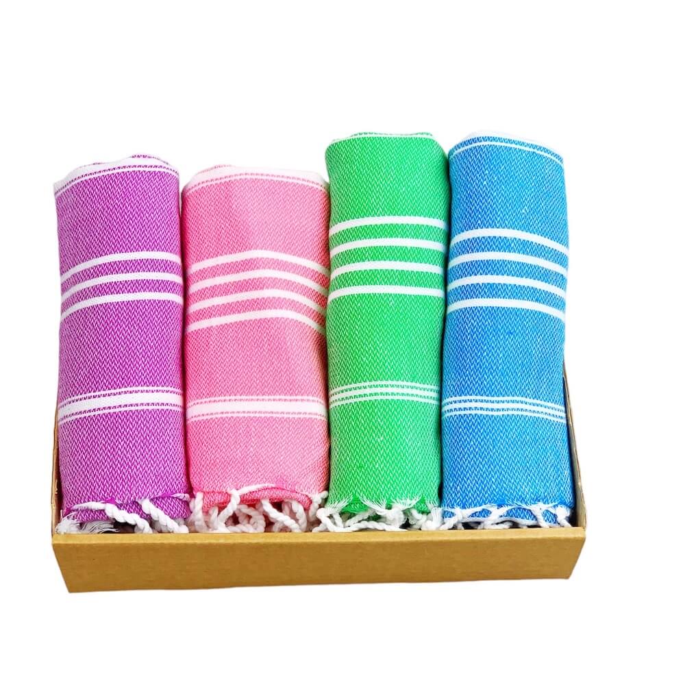 Hamamtuch_Chill-Out-Mini_4er-Set_capriblue-green-hotpink-purple_detail.jaliya
