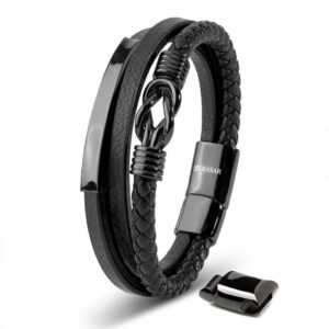 Lederarmband "Proud" Schwarz